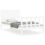 Casa si Gradina - Mobilier - Paturi si accesorii - Paturi - Cadru de pat cu tablie, alb, 100x200 cm, lemn masiv - Infinity.ro