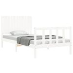 Casa si Gradina - Mobilier - Paturi si accesorii - Paturi - Cadru de pat cu tablie, alb, 100x200 cm, lemn masiv - Infinity.ro