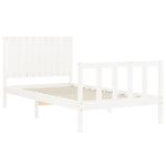 Casa si Gradina - Mobilier - Paturi si accesorii - Paturi - Cadru de pat cu tablie, alb, 100x200 cm, lemn masiv - Infinity.ro