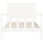 Casa si Gradina - Mobilier - Paturi si accesorii - Paturi - Cadru de pat cu tablie, alb, 100x200 cm, lemn masiv - Infinity.ro