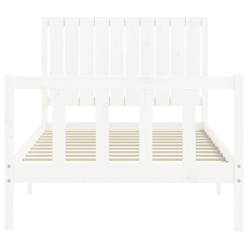 Casa si Gradina - Mobilier - Paturi si accesorii - Paturi - Cadru de pat cu tablie, alb, 100x200 cm, lemn masiv - Infinity.ro