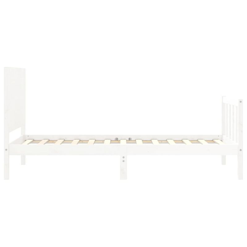 Casa si Gradina - Mobilier - Paturi si accesorii - Paturi - Cadru de pat cu tablie, alb, 100x200 cm, lemn masiv - Infinity.ro