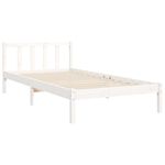 Casa si Gradina - Mobilier - Paturi si accesorii - Paturi - Cadru de pat cu tablie, alb, 100x200 cm, lemn masiv - Infinity.ro