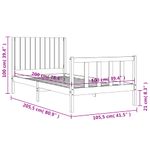 Casa si Gradina - Mobilier - Paturi si accesorii - Paturi - Cadru de pat cu tablie, alb, 100x200 cm, lemn masiv - Infinity.ro