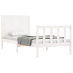Casa si Gradina - Mobilier - Paturi si accesorii - Paturi - Cadru de pat cu tablie, alb, 100x200 cm, lemn masiv - Infinity.ro