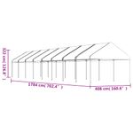 Casa si Gradina - Gradina si terasa - Umbrele si pavilioane - Pavilioane - Foisor cu acoperis, alb, 17,84x4,08x3,22 m, polietilena - Infinity.ro