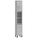 Casa si Gradina - Mobilier - Mobilier baie - Corpuri baie - Dulap de baie, gri beton, 30x30x190 cm, lemn prelucrat - Infinity.ro