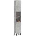 Casa si Gradina - Mobilier - Mobilier baie - Corpuri baie - Dulap de baie, gri beton, 30x30x190 cm, lemn prelucrat - Infinity.ro