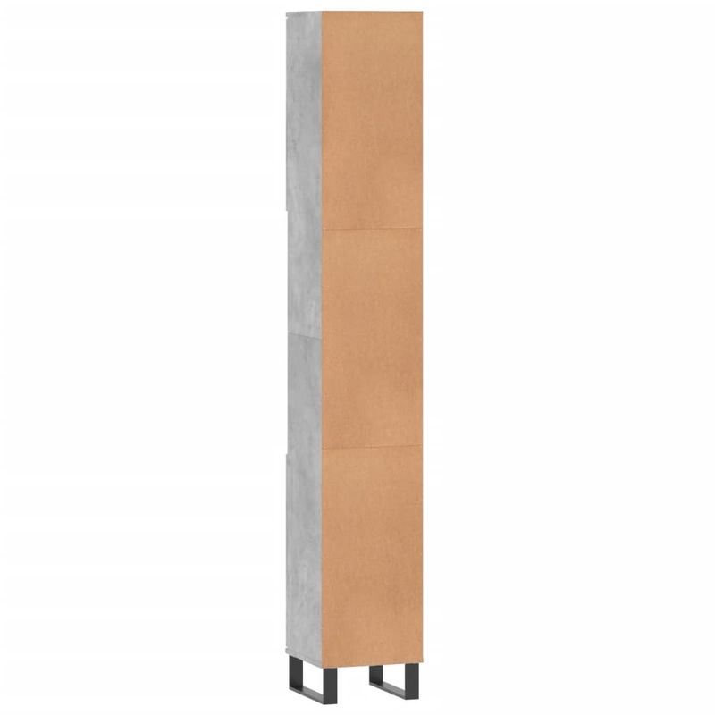 Casa si Gradina - Mobilier - Mobilier baie - Corpuri baie - Dulap de baie, gri beton, 30x30x190 cm, lemn prelucrat - Infinity.ro
