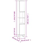 Casa si Gradina - Mobilier - Mobilier baie - Corpuri baie - Dulap de baie, gri beton, 30x30x190 cm, lemn prelucrat - Infinity.ro