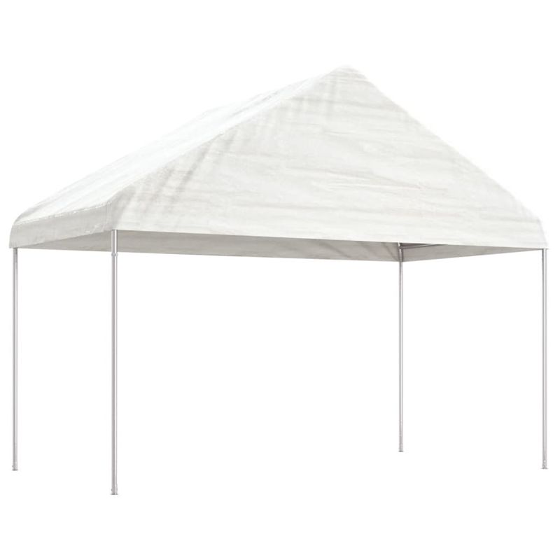 Casa si Gradina - Gradina si terasa - Umbrele si pavilioane - Pavilioane - Foisor cu acoperis, alb, 13,38x4,08x3,22 m, polietilena - Infinity.ro
