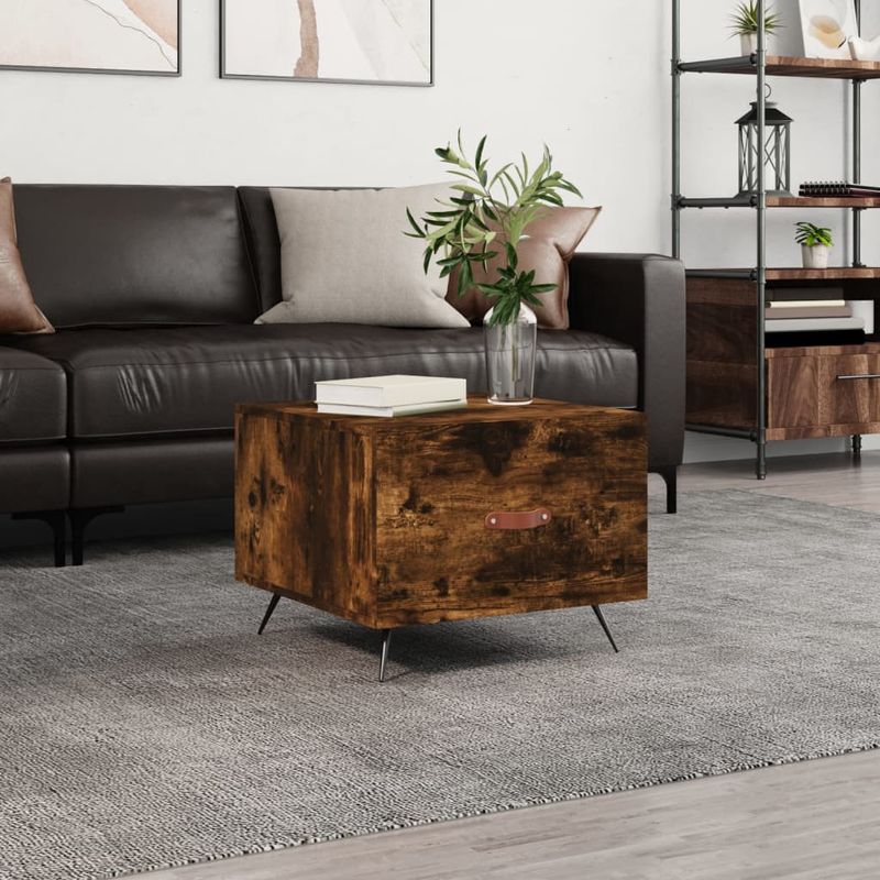 Casa si Gradina - Mobilier - Mese si birouri - Masute de cafea - Masuta de cafea, stejar fumuriu, 50x50x40 cm, lemn prelucrat - Infinity.ro