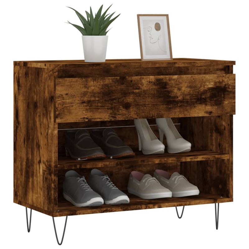 Casa si Gradina - Mobilier - Organizare si depozitare - Organizator incaltaminte - Pantofar, stejar fumuriu, 70x36x60 cm, lemn prelucrat - Infinity.ro