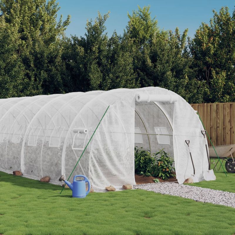 Casa si Gradina - Gradinarit si plante - Sere si solarii - Sera cu cadru din otel, alb, 60 m², 20x3x2 m - Infinity.ro