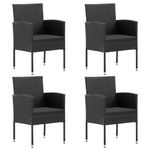 Casa si Gradina - Gradina si terasa - Mobilier exterior - Seturi mobila gradina - Set mobilier de gradina, 5 piese, negru, poliratan si otel - Infinity.ro