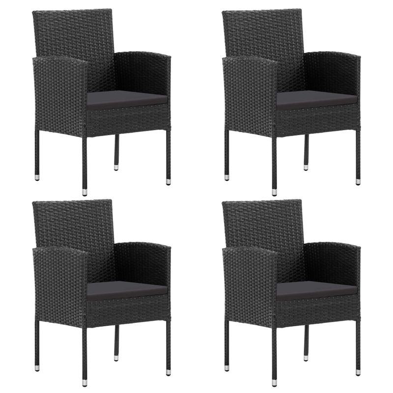 Casa si Gradina - Gradina si terasa - Mobilier exterior - Seturi mobila gradina - Set mobilier de gradina, 5 piese, negru, poliratan si otel - Infinity.ro