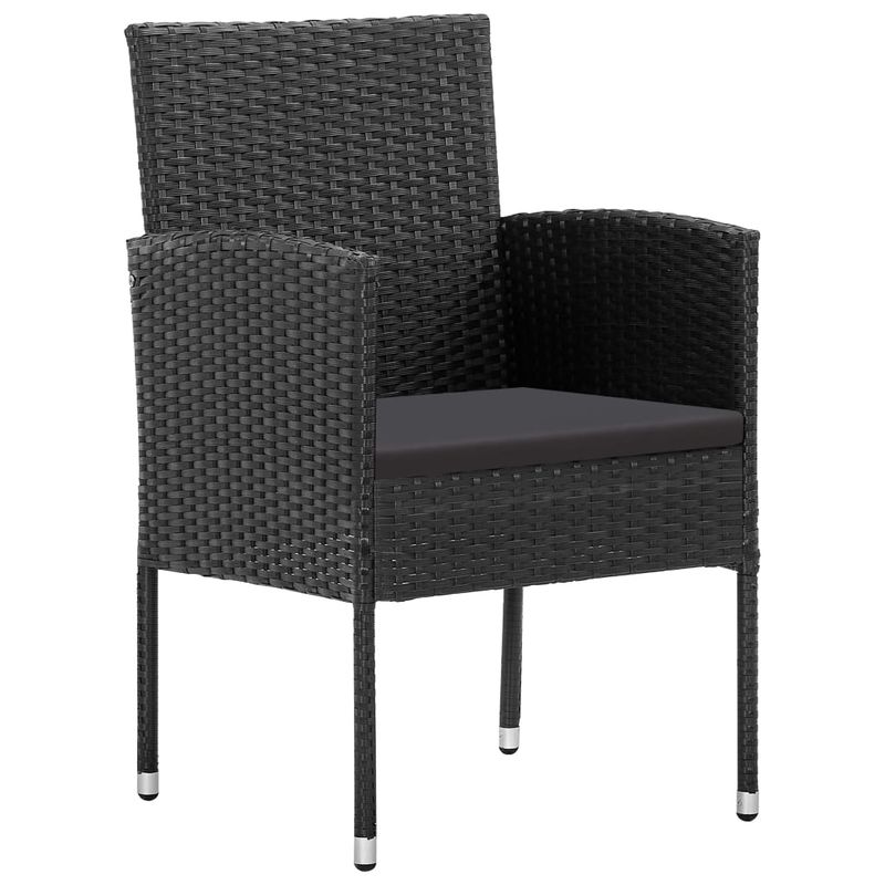 Casa si Gradina - Gradina si terasa - Mobilier exterior - Seturi mobila gradina - Set mobilier de gradina, 5 piese, negru, poliratan si otel - Infinity.ro