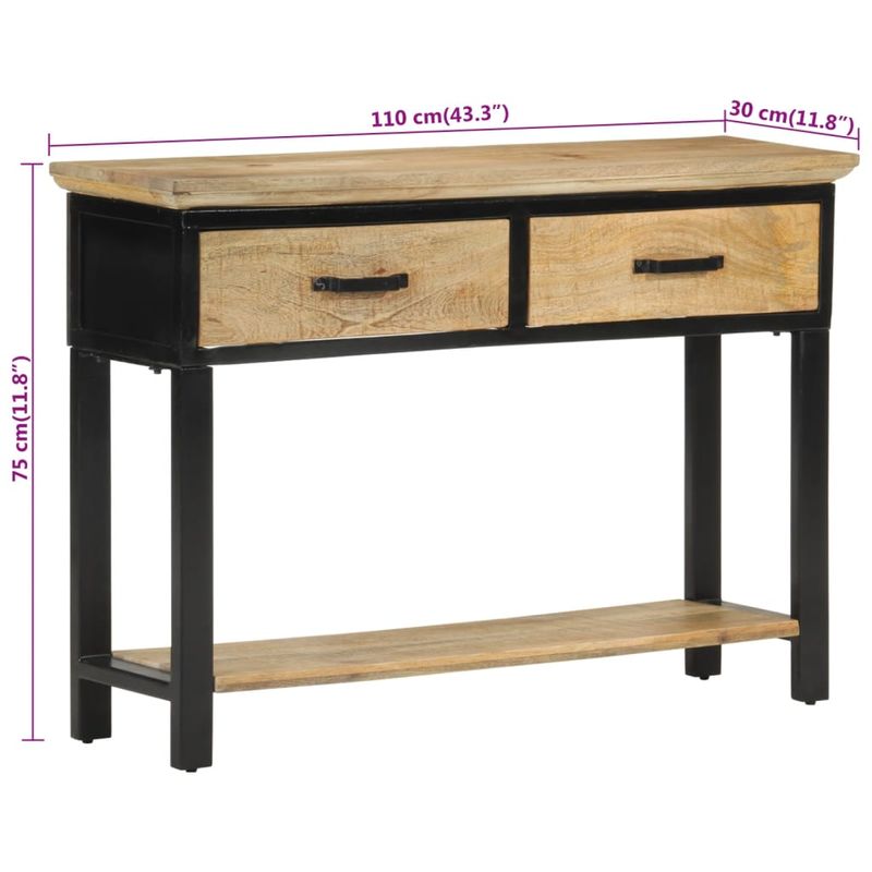 Casa si Gradina - Mobilier - Comode si corpuri - Console - Masa consola, 110x30x75 cm, lemn masiv de mango brut - Infinity.ro