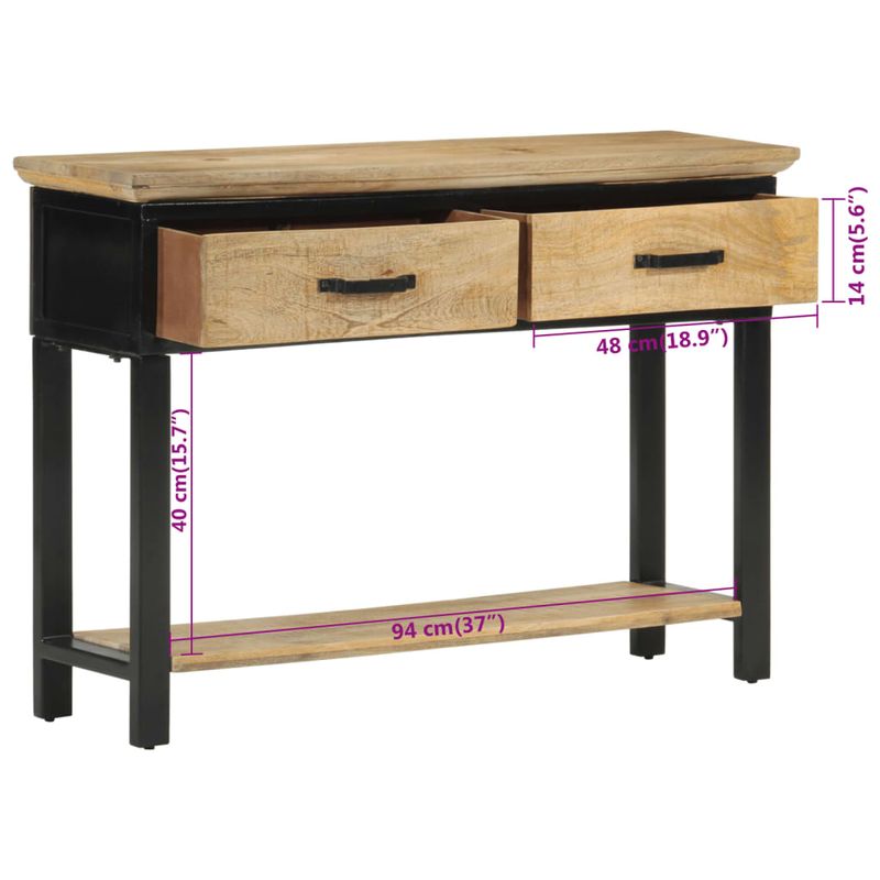 Casa si Gradina - Mobilier - Comode si corpuri - Console - Masa consola, 110x30x75 cm, lemn masiv de mango brut - Infinity.ro