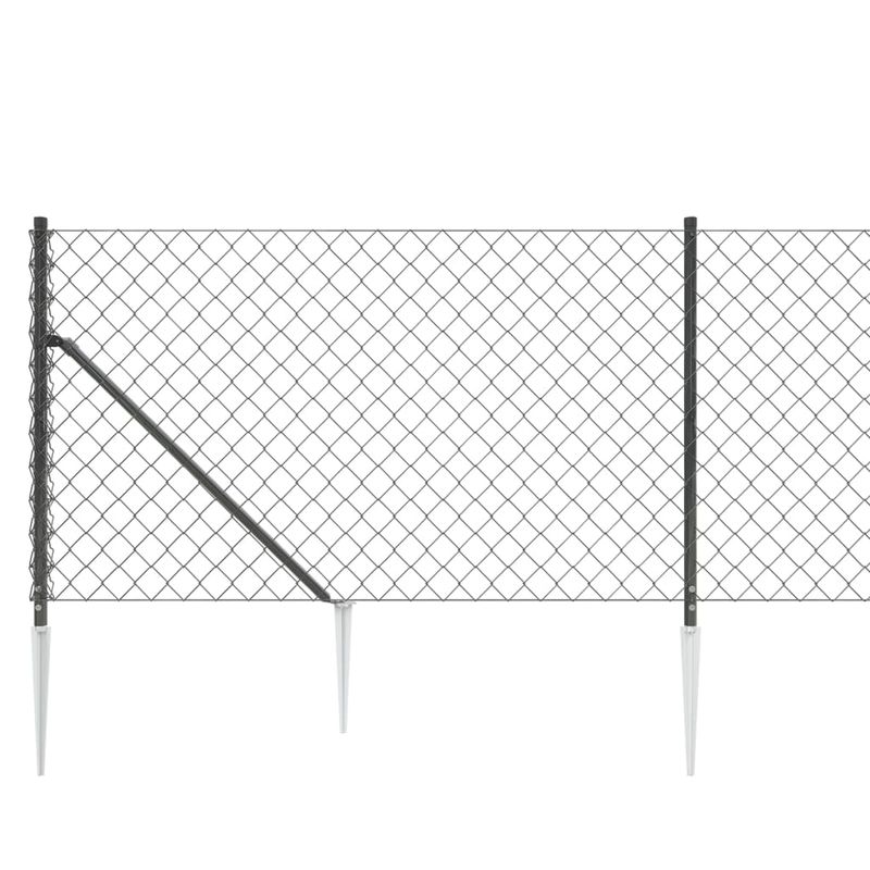 Casa si Gradina - Gradina si terasa - Garduri, panouri si accesorii - Gard plasa de sarma cu tarusi de fixare, antracit, 0,8x25 m - Infinity.ro
