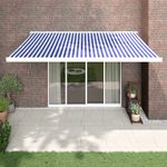 Casa si Gradina - Gradina si terasa - Umbrele si pavilioane - Pavilioane - Copertina retractabila albastru/alb, 4x3 m, textil/aluminiu - Infinity.ro