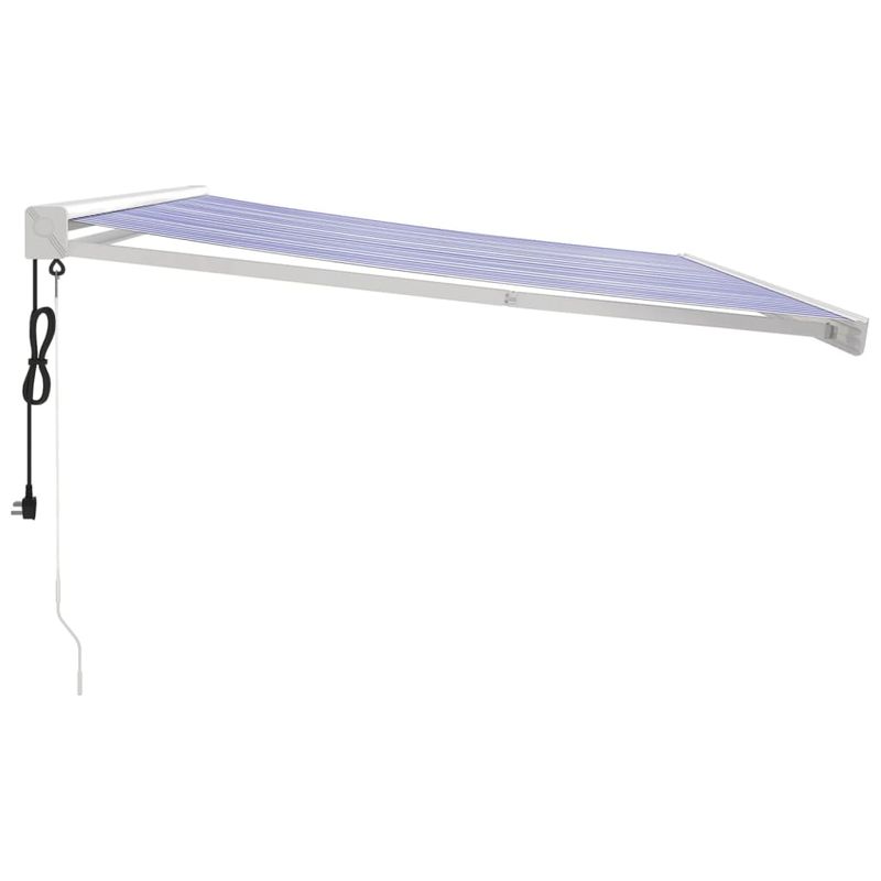 Casa si Gradina - Gradina si terasa - Umbrele si pavilioane - Pavilioane - Copertina retractabila albastru/alb, 4x3 m, textil/aluminiu - Infinity.ro