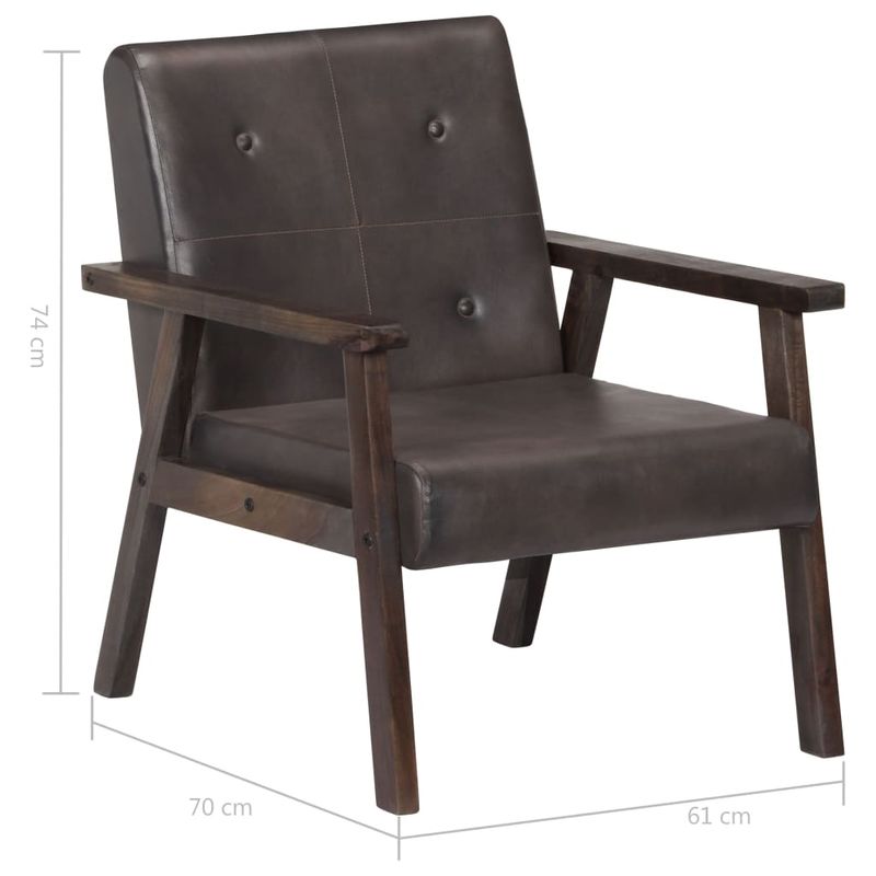 Casa si Gradina - Mobilier - Scaune si fotolii - Fotolii - Fotoliu, gri, piele naturala - Infinity.ro