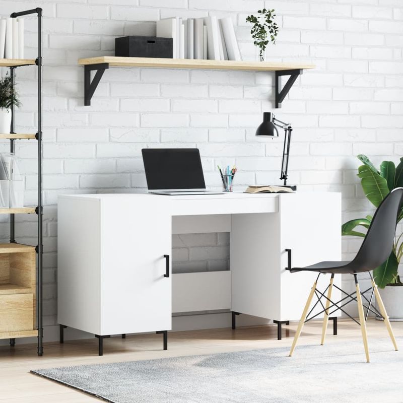 Casa si Gradina - Mobilier - Mese si birouri - Birouri - Birou, alb, 140x50x75 cm, lemn compozit - Infinity.ro