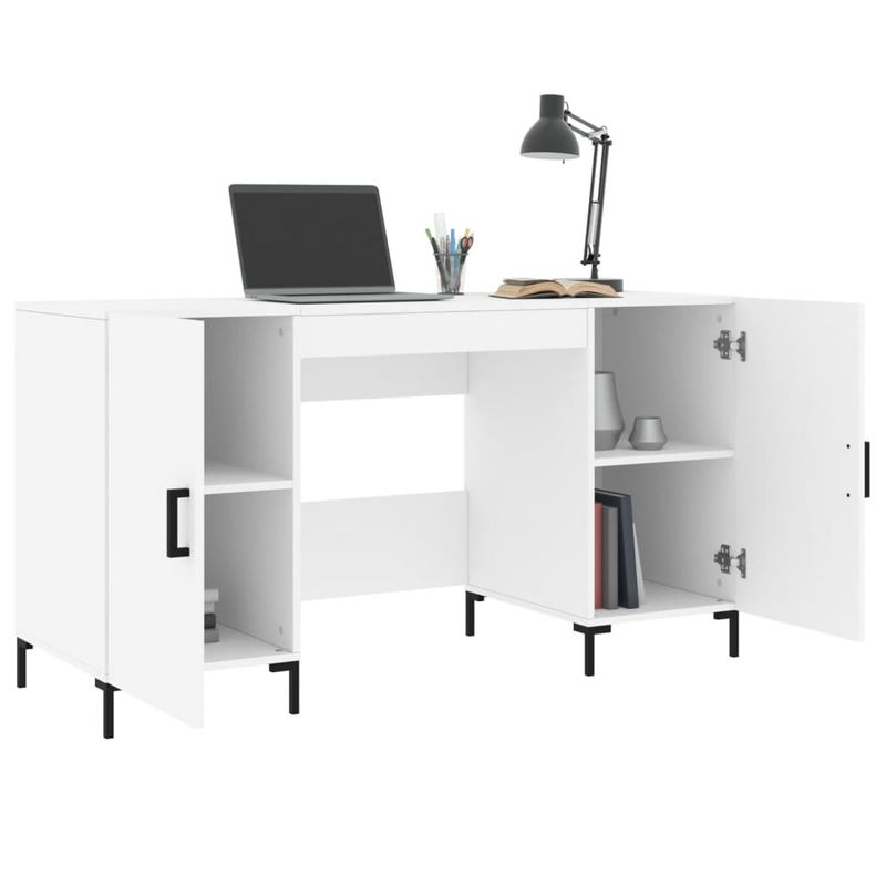 Casa si Gradina - Mobilier - Mese si birouri - Birouri - Birou, alb, 140x50x75 cm, lemn compozit - Infinity.ro
