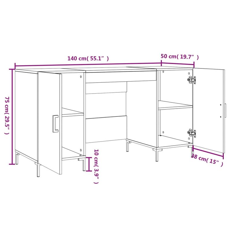 Casa si Gradina - Mobilier - Mese si birouri - Birouri - Birou, alb, 140x50x75 cm, lemn compozit - Infinity.ro