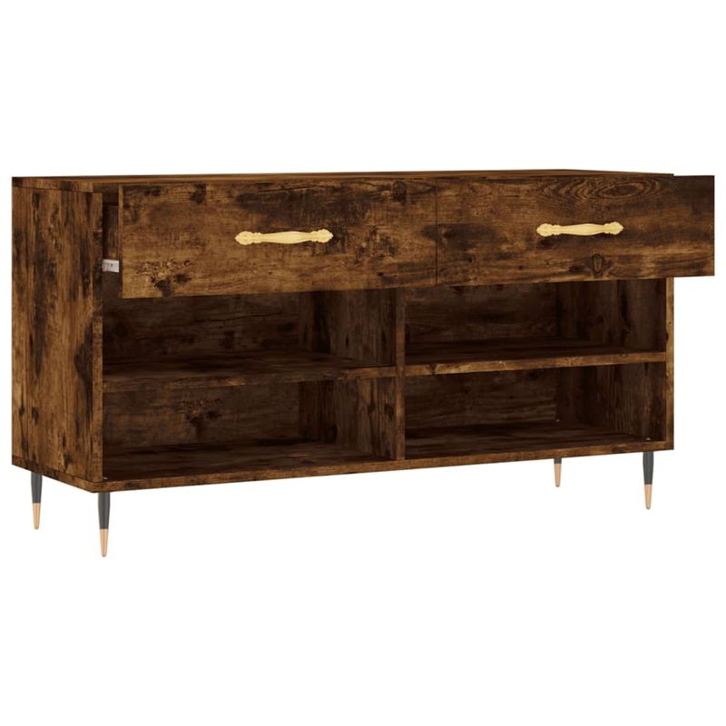 Casa si Gradina - Mobilier - Organizare si depozitare - Organizator incaltaminte - Banca de pantofi, stejar fumuriu, 102x35x55 cm, lemn prelucrat - Infinity.ro