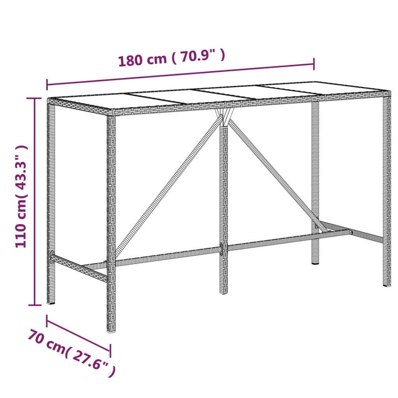 Casa si Gradina - Gradina si terasa - Mobilier exterior - Seturi mobila gradina - Set mobilier bar de gradina cu perne, 9 piese, negru, poliratan - Infinity.ro