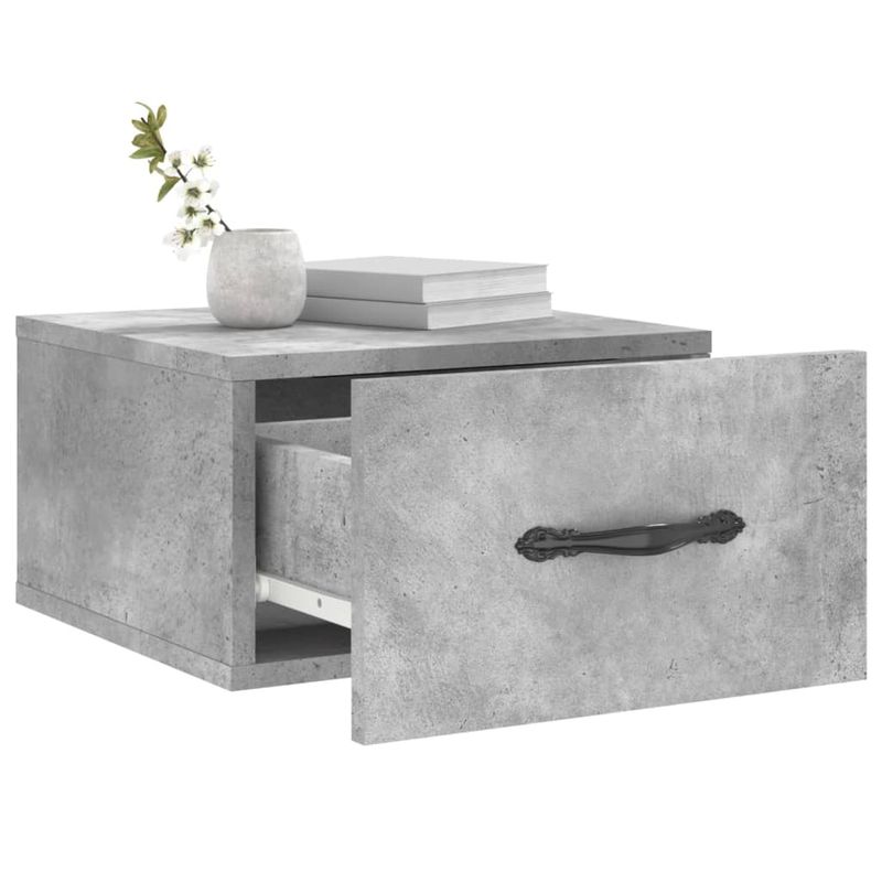 Casa si Gradina - Mobilier - Comode si corpuri - Noptiere - Noptiera de perete, gri beton, 35x35x20 cm - Infinity.ro