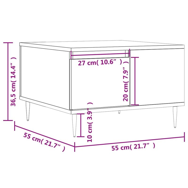Casa si Gradina - Mobilier - Mese si birouri - Masute de cafea - Masuta de cafea, alb, 55x55x36,5 cm, lemn prelucrat - Infinity.ro