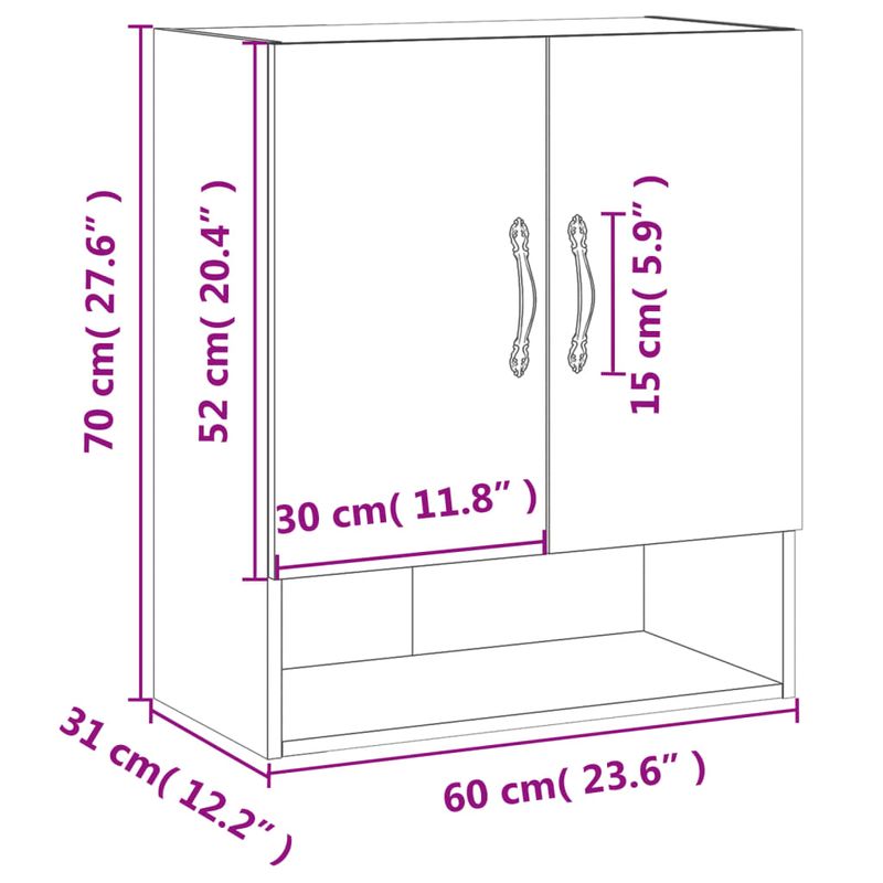 Casa si Gradina - Mobilier - Dulapuri si sifoniere - Dulapuri - Dulap de perete, stejar sonoma, 60x31x70 cm, lemn compozit - Infinity.ro