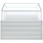 Casa si Gradina - Gradinarit si plante - Plante si ghivece - Ghivece si suporturi - Strat inaltat cu sera de gradina, argintiu, 100x100x85 cm - Infinity.ro