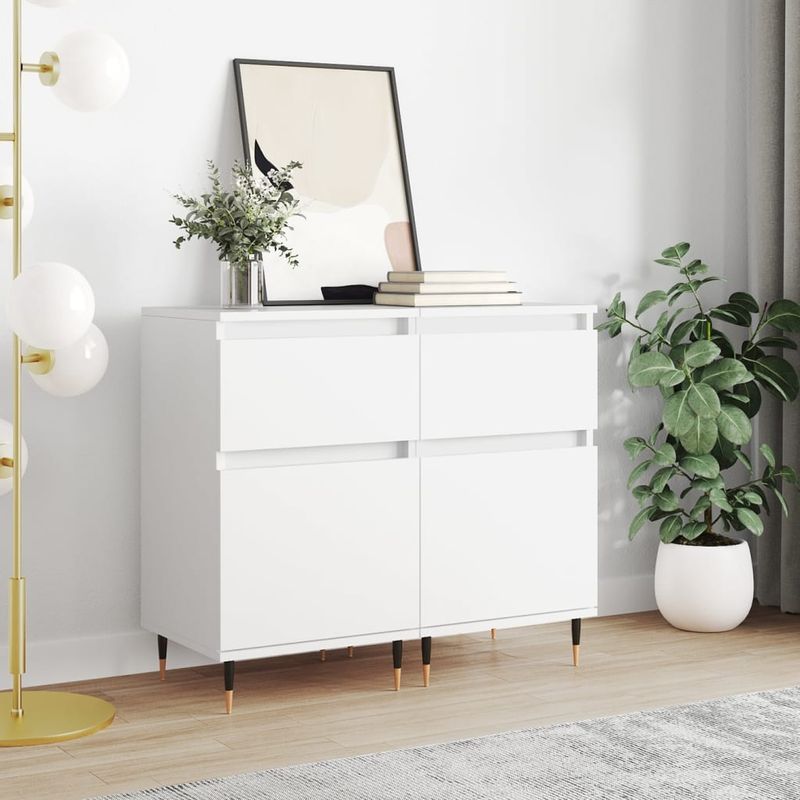 Casa si Gradina - Mobilier - Comode si corpuri - Comode - Servante, 2 buc., alb, 40x35x70 cm, lemn prelucrat - Infinity.ro
