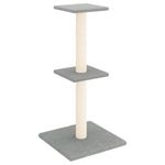 Petshop - Accesorii petshop - Jucarii animale - Ansambluri de joaca - Ansamblu pisici, stalpi din funie sisal, gri deschis, 73 cm - Infinity.ro