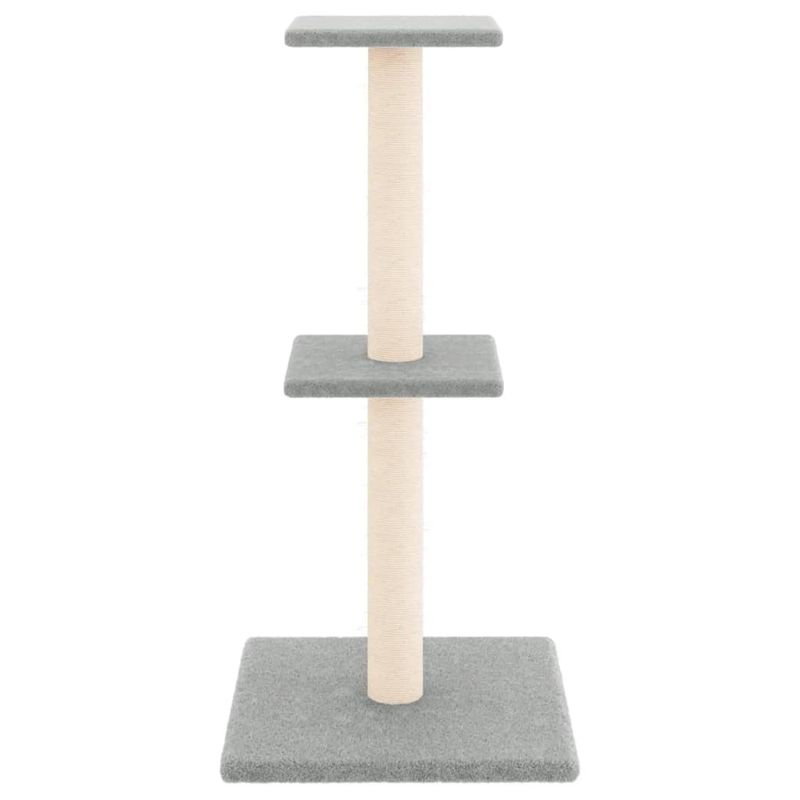 Petshop - Accesorii petshop - Jucarii animale - Ansambluri de joaca - Ansamblu pisici, stalpi din funie sisal, gri deschis, 73 cm - Infinity.ro
