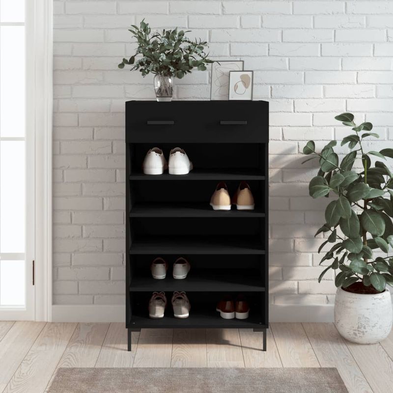 Casa si Gradina - Mobilier - Dulapuri si sifoniere - Dulapuri pantofi - Pantofar, negru, 60x35x105 cm, lemn compozit - Infinity.ro