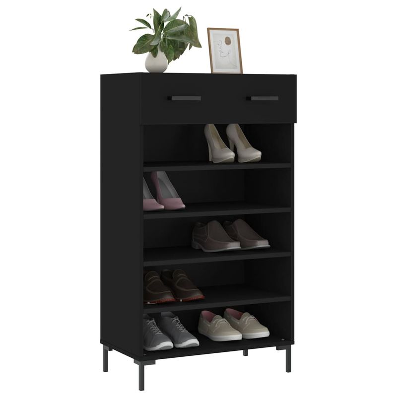 Casa si Gradina - Mobilier - Dulapuri si sifoniere - Dulapuri pantofi - Pantofar, negru, 60x35x105 cm, lemn compozit - Infinity.ro