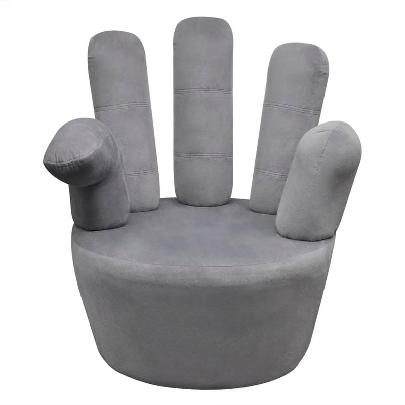 Casa si Gradina - Mobilier - Scaune si fotolii - Fotolii - Fotoliu model mana, gri, catifea - Infinity.ro