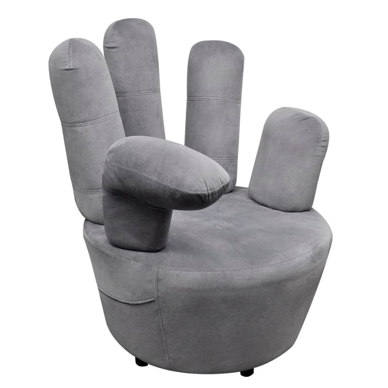 Casa si Gradina - Mobilier - Scaune si fotolii - Fotolii - Fotoliu model mana, gri, catifea - Infinity.ro