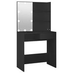 Casa si Gradina - Mobilier - Comode si corpuri - Masute de toaleta - Masa de toaleta cu LED, negru, 74,5x40x141 cm - Infinity.ro