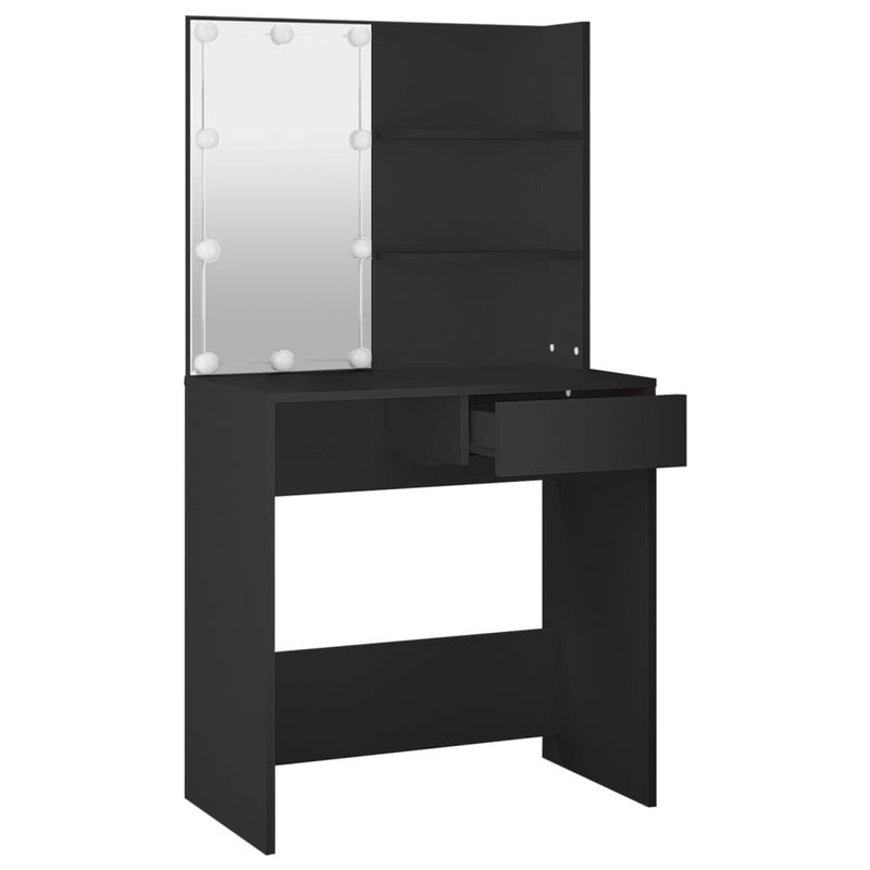 Casa si Gradina - Mobilier - Comode si corpuri - Masute de toaleta - Masa de toaleta cu LED, negru, 74,5x40x141 cm - Infinity.ro