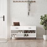 Casa si Gradina - Mobilier - Organizare si depozitare - Organizator incaltaminte - Banca de pantofi, alb, 102x35x55 cm, lemn prelucrat - Infinity.ro