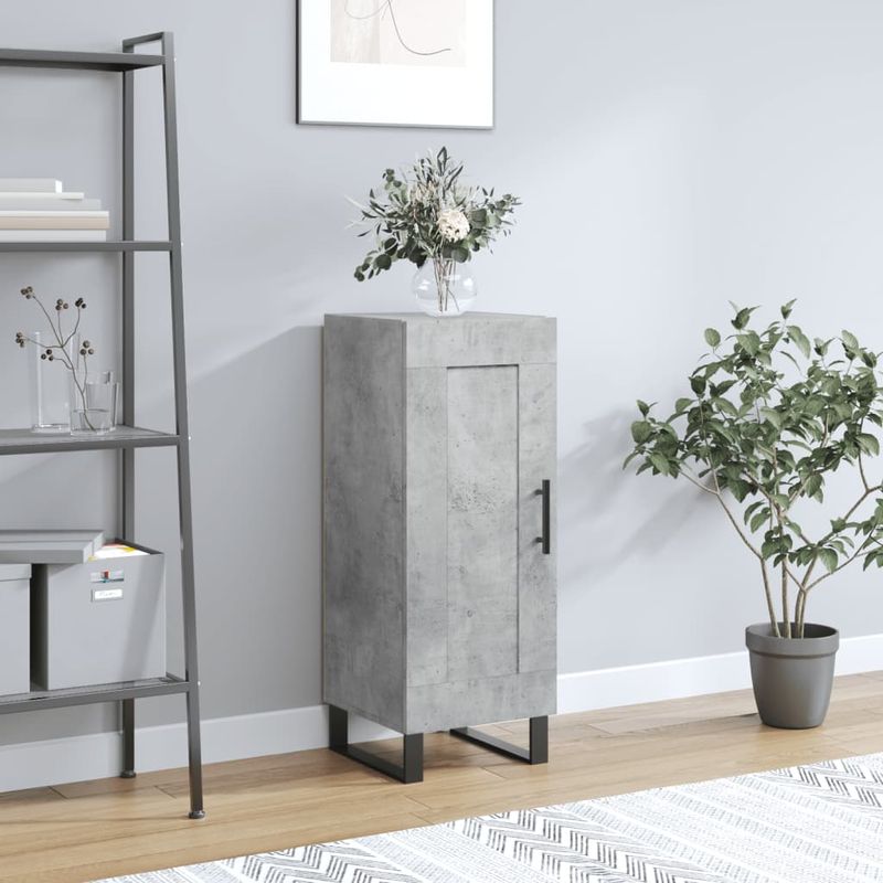 Casa si Gradina - Mobilier - Comode si corpuri - Comode - Servanta, gri beton, 34,5x34x90 cm, lemn compozit - Infinity.ro