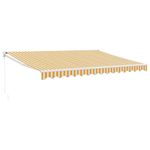Casa si Gradina - Gradina si terasa - Umbrele si pavilioane - Umbrele - Copertina retractabila, galben/alb, 4,5x3 m, textil/aluminiu - Infinity.ro