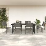 Casa si Gradina - Gradina si terasa - Mobilier exterior - Seturi mobila gradina - Set mobilier de gradina, 7 piese, negru, otel si textilena - Infinity.ro