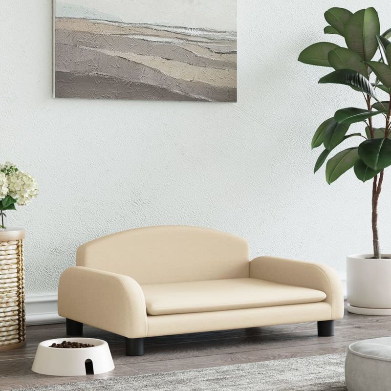 Petshop - Accesorii petshop - Culcusuri si custi - Culcusuri si saltele - Pat de caini, crem, 70x45x30 cm, material textil - Infinity.ro